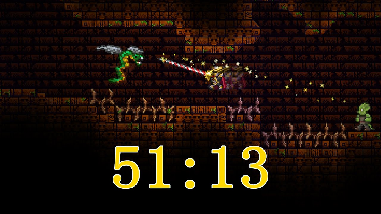 Terraria - Classic Moon Lord Speedrun 51:13 (Random Seed, NMA) [FWR]