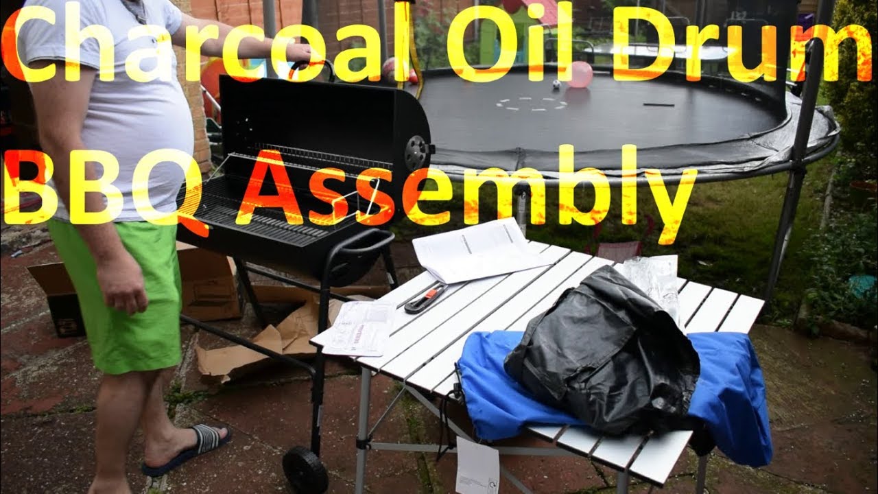 Charcoal Oil Drum BBQ assembly