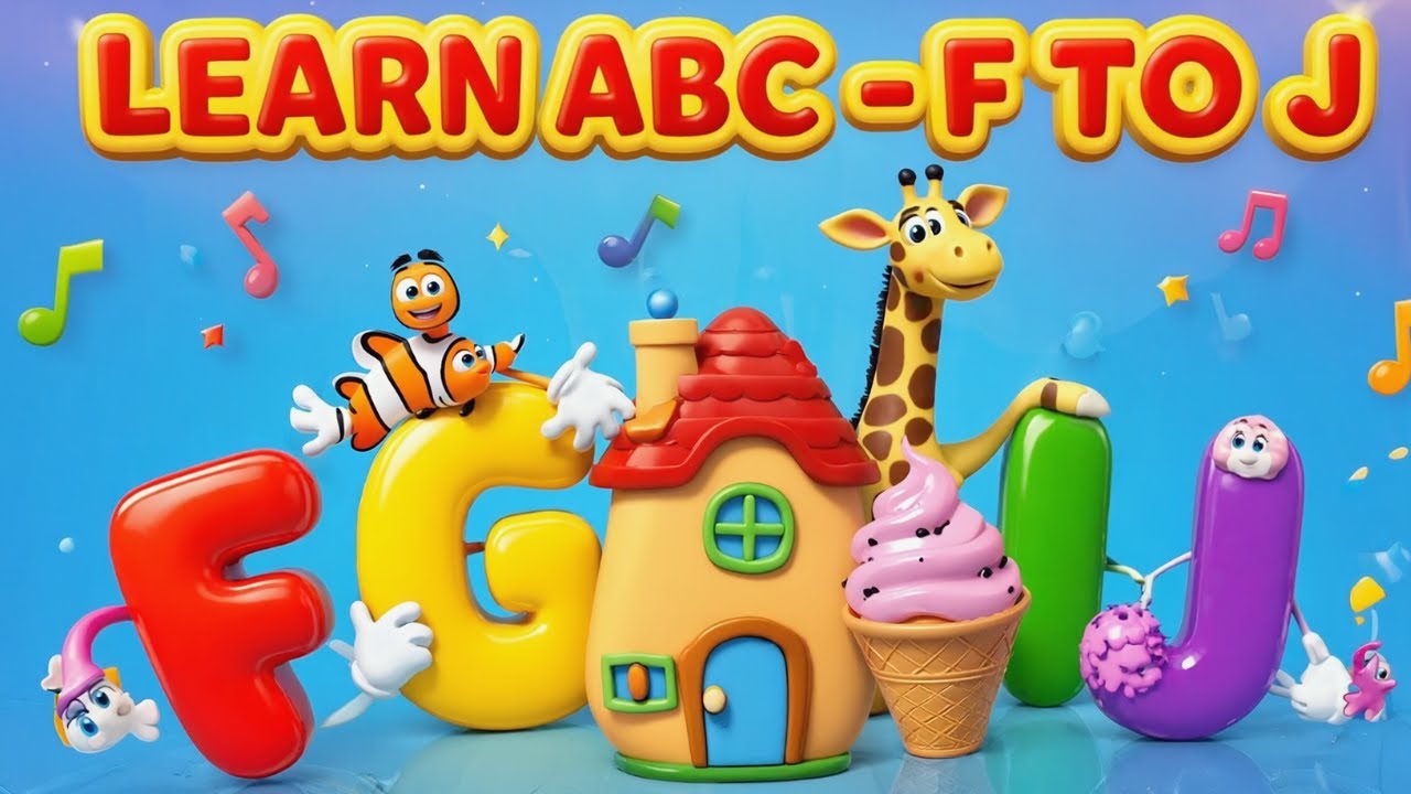 Learn ABC from F to J 📚 | Fun Alphabet Songs for Kids 🎶 | Kids Educational Video 2025