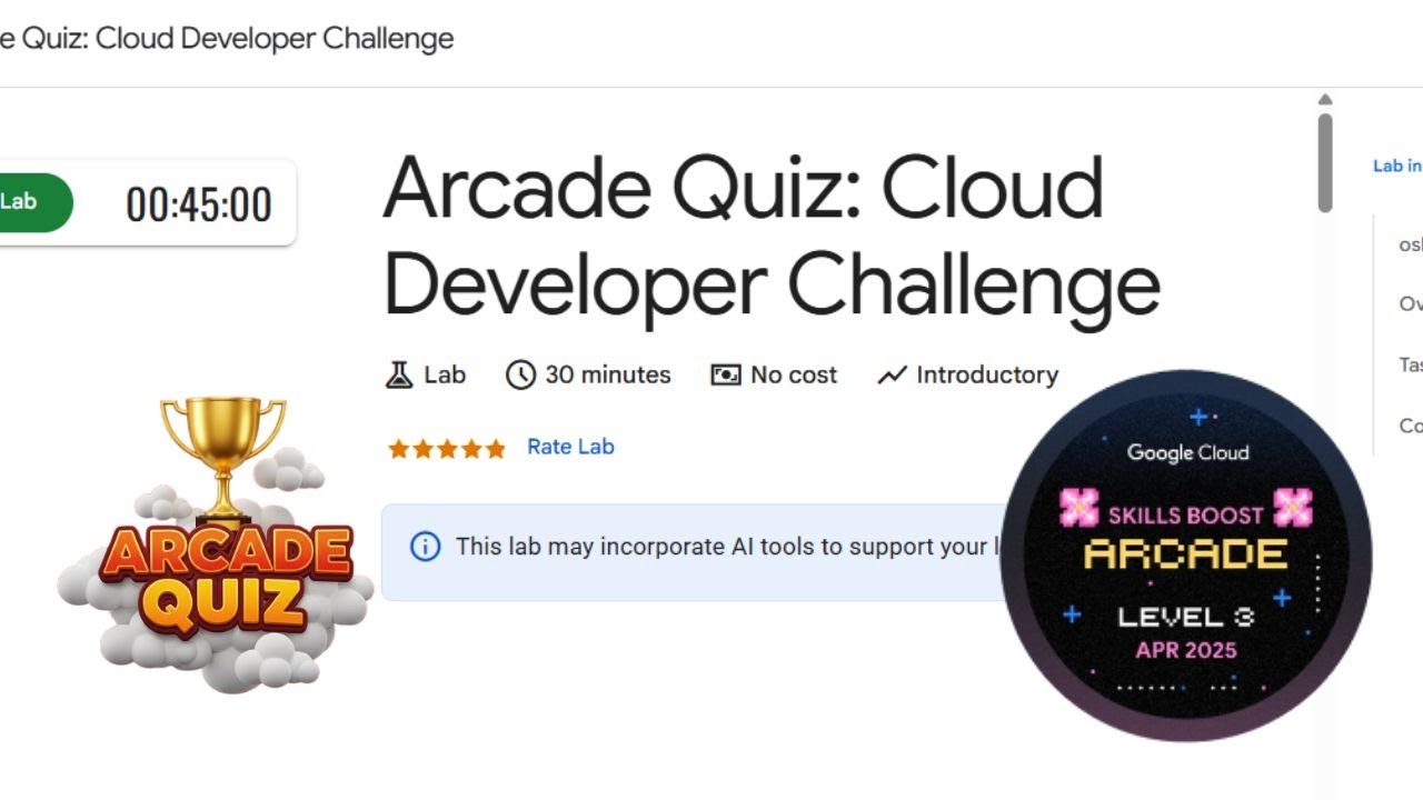 Level 3 | Arcade Quiz: Cloud Developer Challenge | Google Cloud arcade #qwiklabsarcade2025