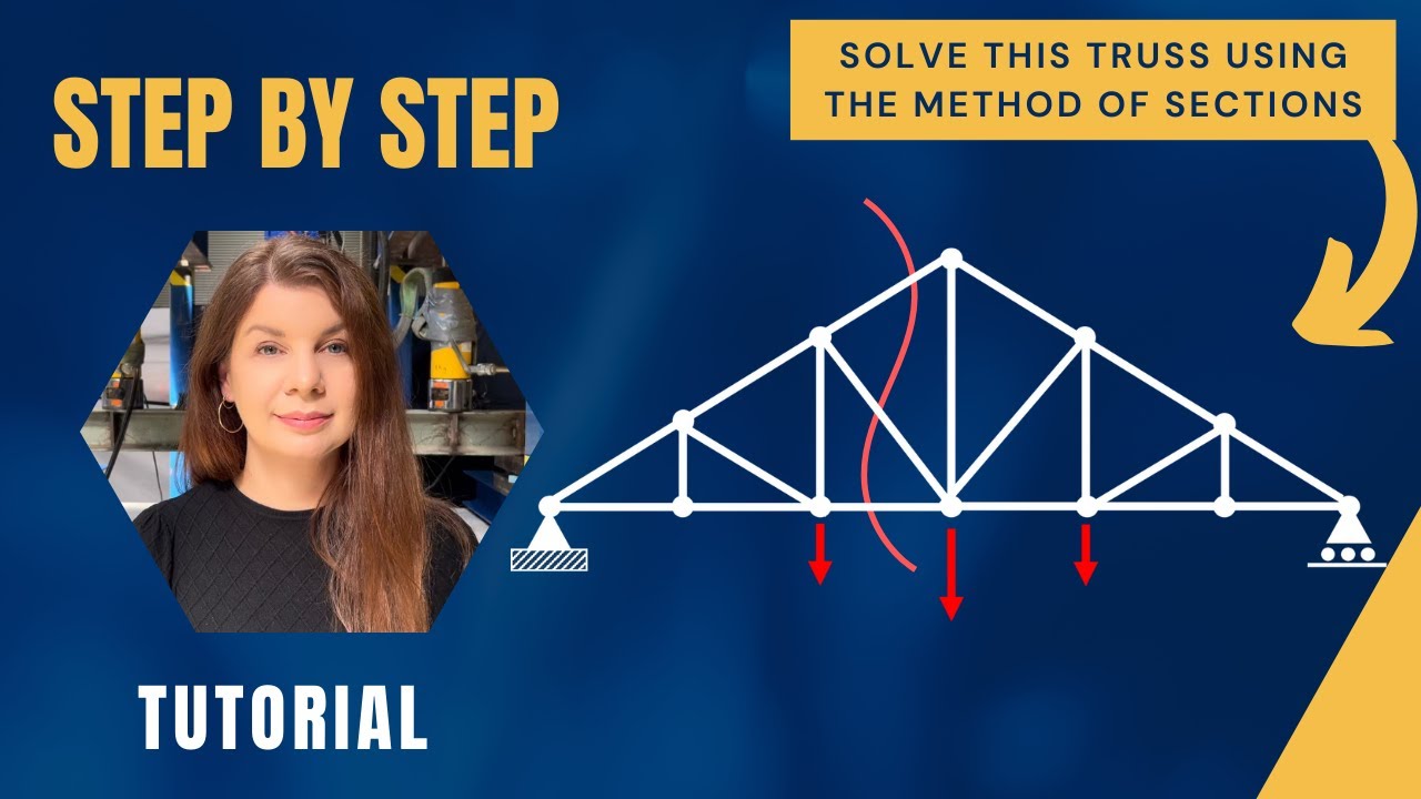 Truss Analysis Solution | Method of Sections Tutorial 3 | Angled Members & Zero Force Members