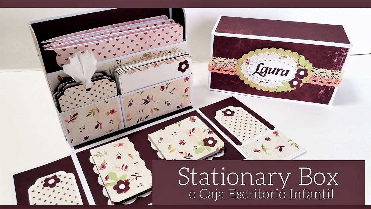 STATIONARY BOX o ESCRITORIO CAJA INFANTIL (CON SATWA) - TUTORIAL | LLUNA NOVA SCRAP