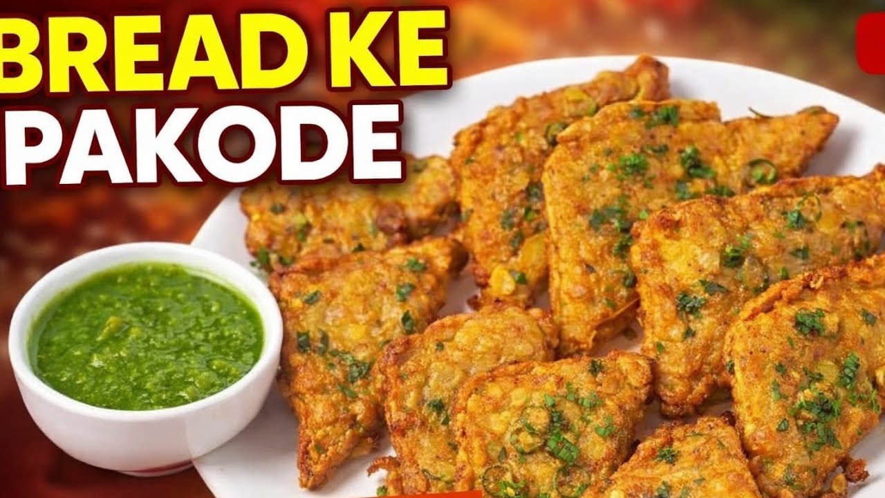 Crispy Bread Pakode coated in gram flour batter and deep-fry 
