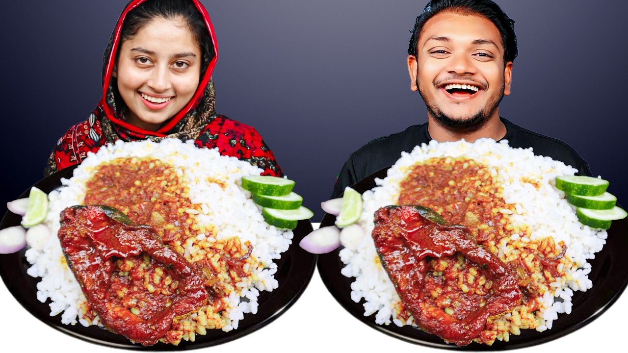 বিশাল সাইজের দেশি পাঙ্গাস মাছ ভুনা ও গরম ভাত খাওয়ার চ্যালেঞ্জ l food challenge l Hungry Balok