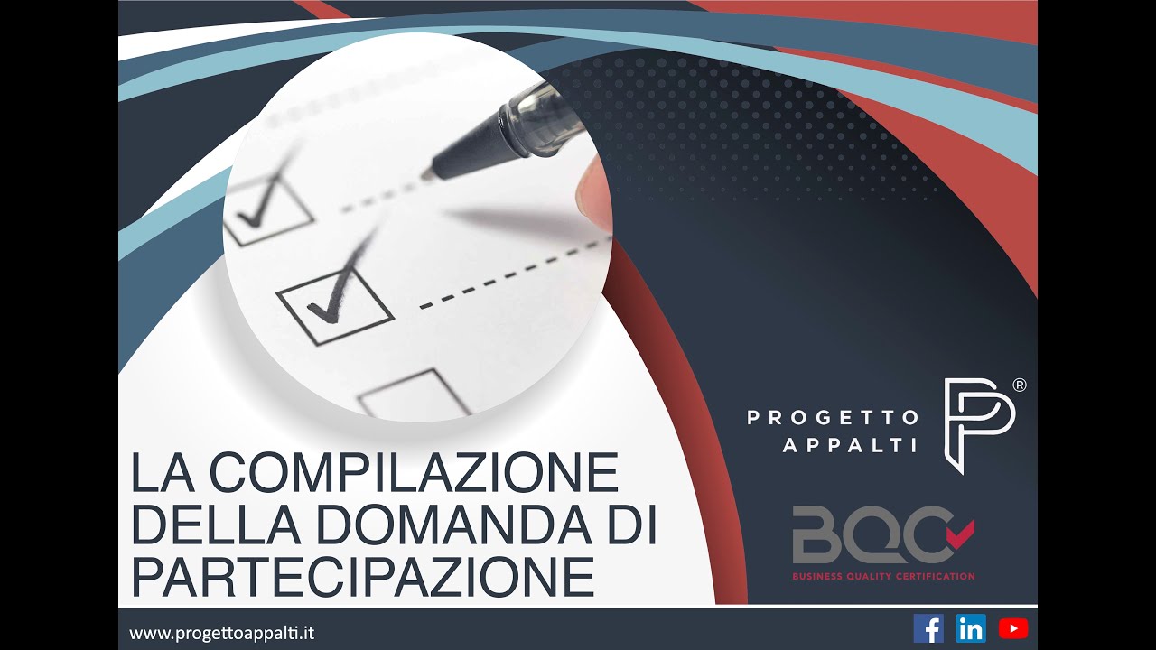 Tutorial Operatori Economici La compilazione della domanda di partecipazione