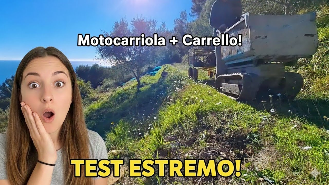 Trasporti con motocarriola cingolata messersi e carrello rimorchio 