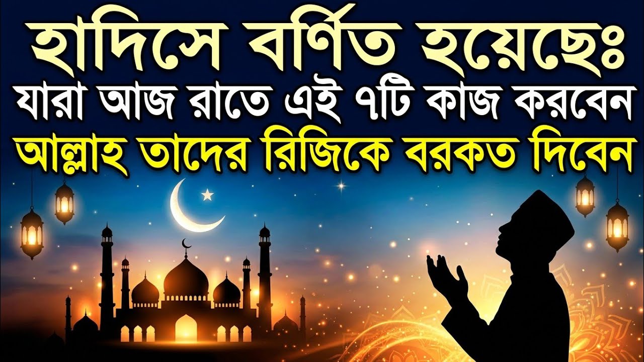 হাদিসে এসেছে: যারা আজকের রাতে এই ৭টি আমল করবে, আল্লাহ তাদের ধন-সম্পদে বরকত দান করবেন 