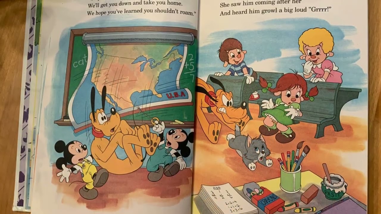 PLUTO‘S DAY AT SCHOOL. A DISNEY Story Book with PICTURES using the Ken Burns’ Effect. ￼