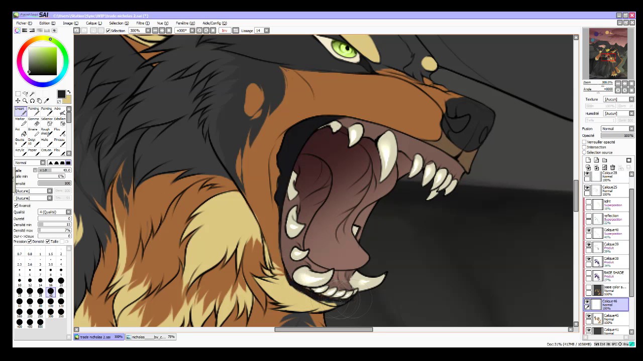[TIMELAPSE 2] Don't piss off your King - Wolf Speedpaint [Paint Tool Sai]