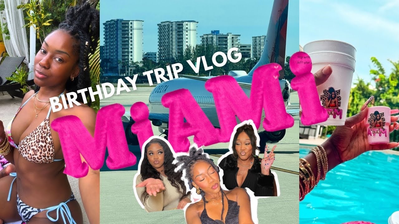 Birthday trip to Miami Part 1 | Girls Trip, Airport Vomit, Birthday gifts & Custom party favors