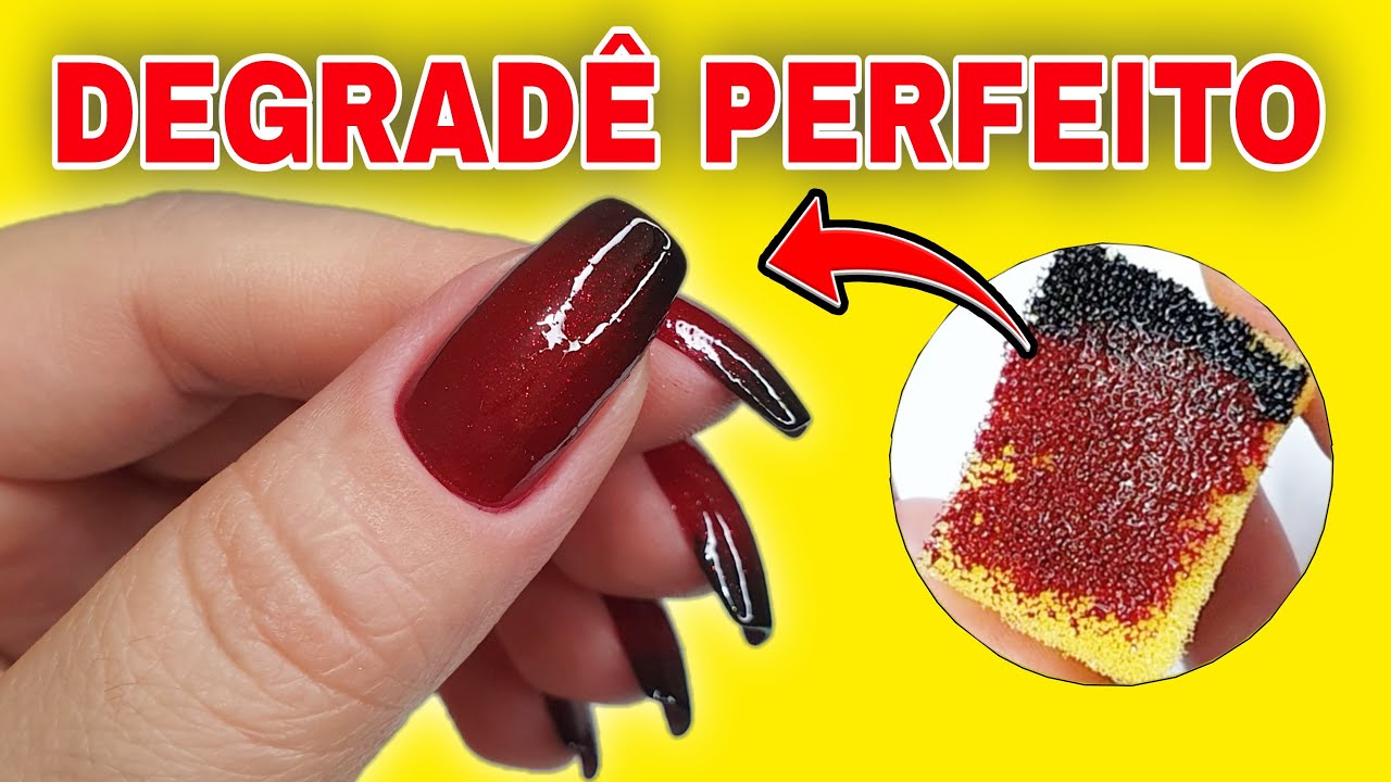 UNHA DEGRADÊ VERMELHO E PRETO | TUTORIAL
