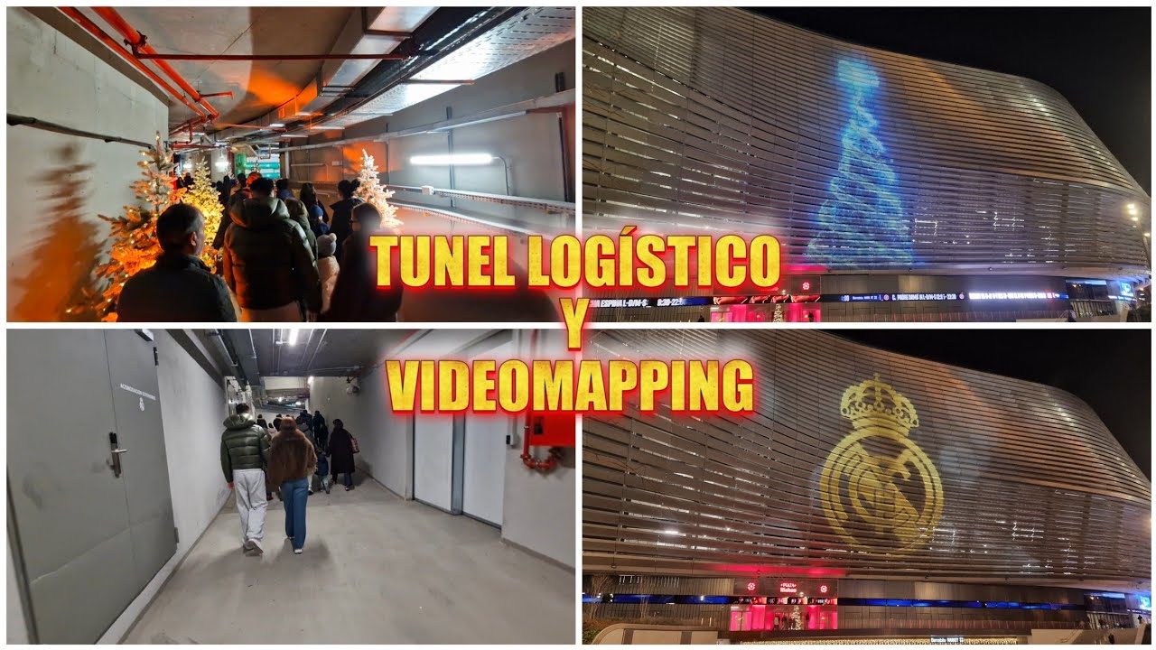 NUESTRA PRIMERA VEZ en el T&Uacute;NEL LOG&Iacute;STICO y VIDEOMAPPING COMPLETO de la MAVIDAD BERNAB&Eacute;U 🎄🏟️ 
