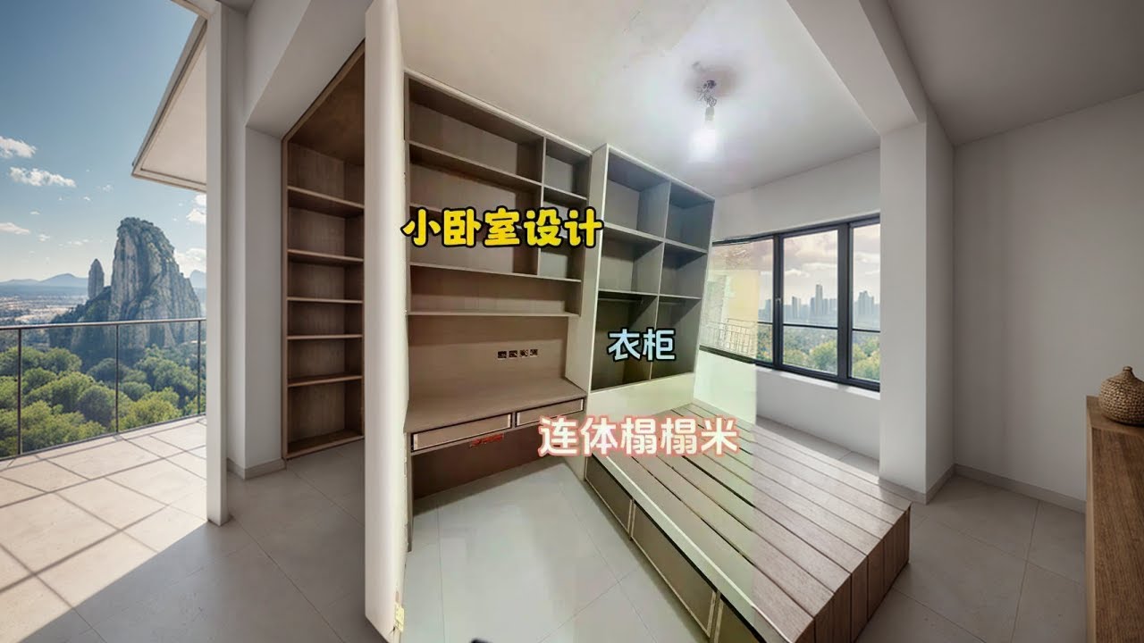 Small bedroom design, wardrobe connected tatami making process sharing