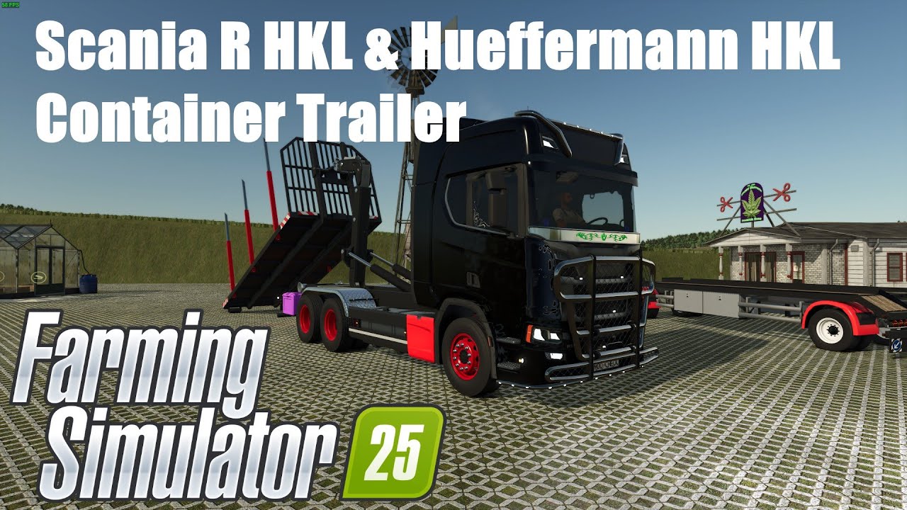 FS25 Mods - Scania R HKL & Hueffermann HKL Container Trailer