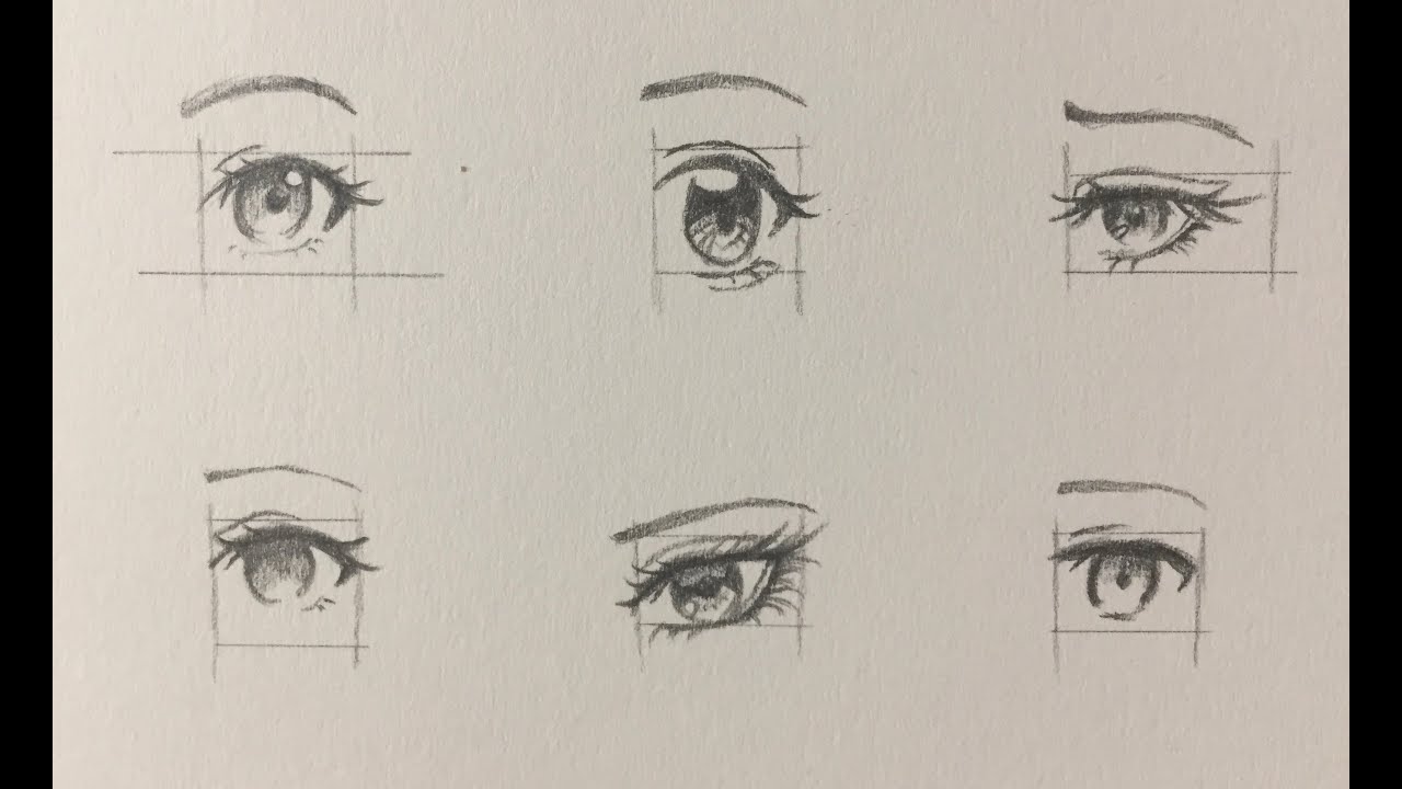How to draw anime eyes -- 6 Ways 【Girl version】No time lapse