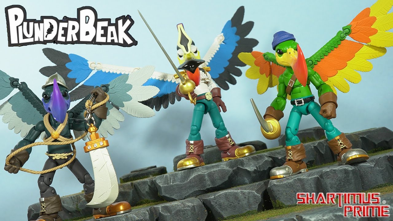 PlunderBeaks Captain Longbill, Berserker Quervo, & Raider Flynch PlunderLings Lone Coconut Figures
