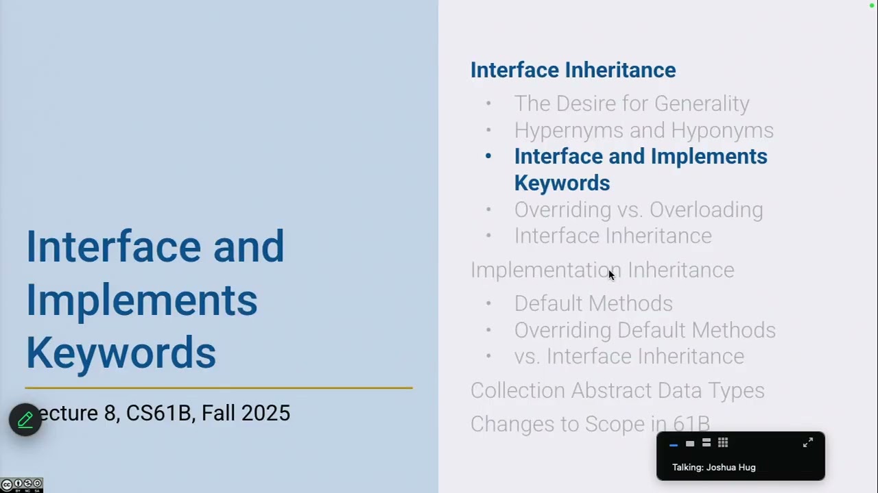[Fa25 CS61B] - Lecture 8, Interface and Implementation Inheritance