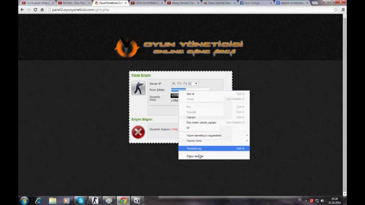 Cs 1.6 Oyunyoneticisi Panel Çalma