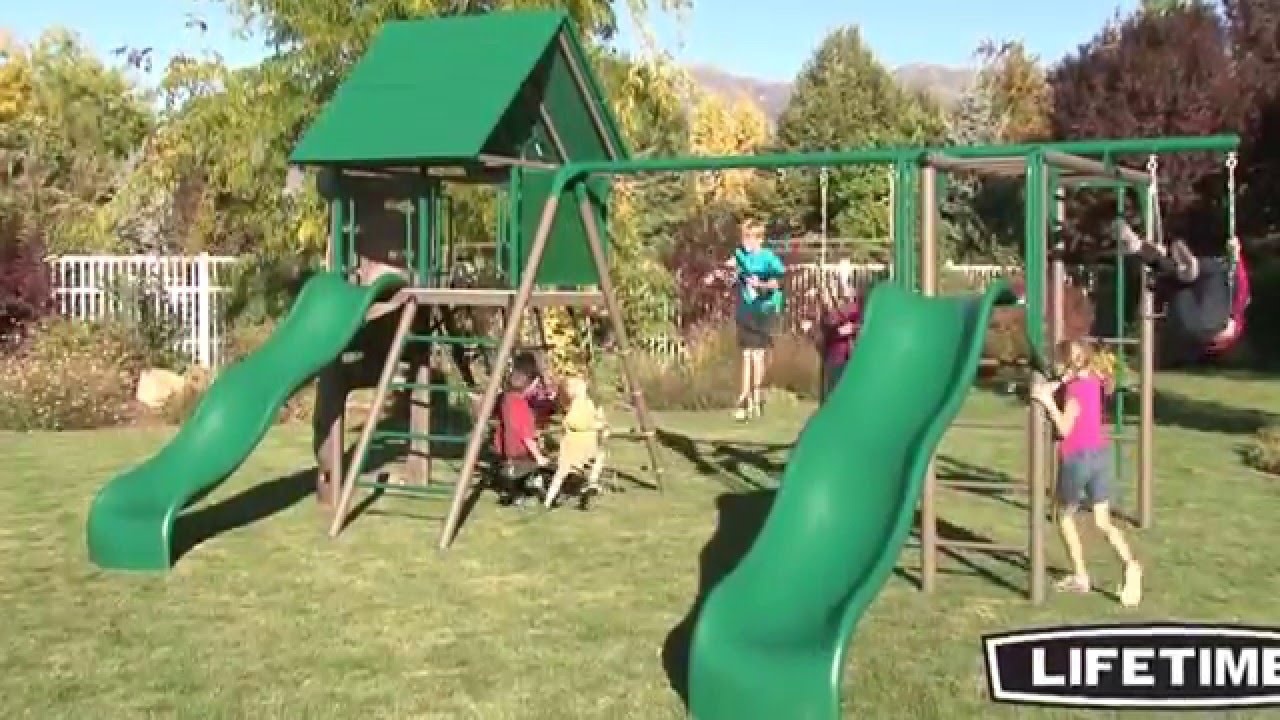 Lifetime Double Slide Deluxe Playset (Earthtone & Primary Colors ) 90240/90274 - KitSuperStore.com