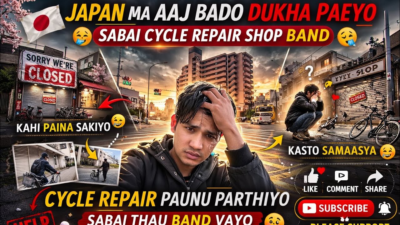 Cycle Repair Khojda Khojdai Thake 😭 | Japan Ko Real Problem