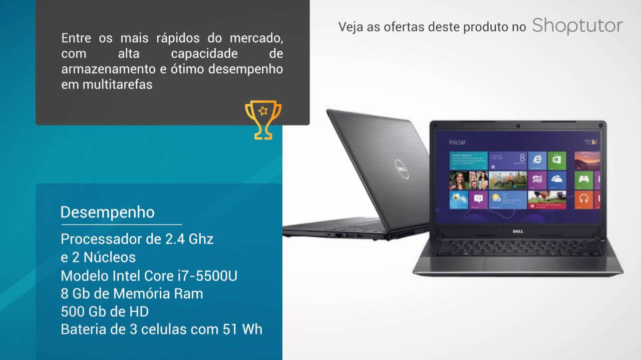 Notebook Dell Vostro V14T-5480-B50 14 Polegadas, Windows 8, 500 Gb de HD, Ultrafino, Intel Core i7