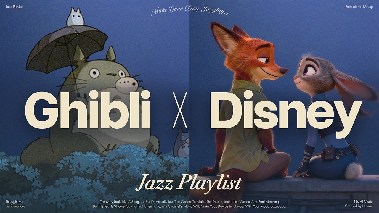 𝗣𝗹𝗮𝘆𝗹𝗶𝘀𝘁 | Best of Studio Ghibli & Disney Jazz Music Collection 🏰🍃 | #NoAImusic | Relaxing Music