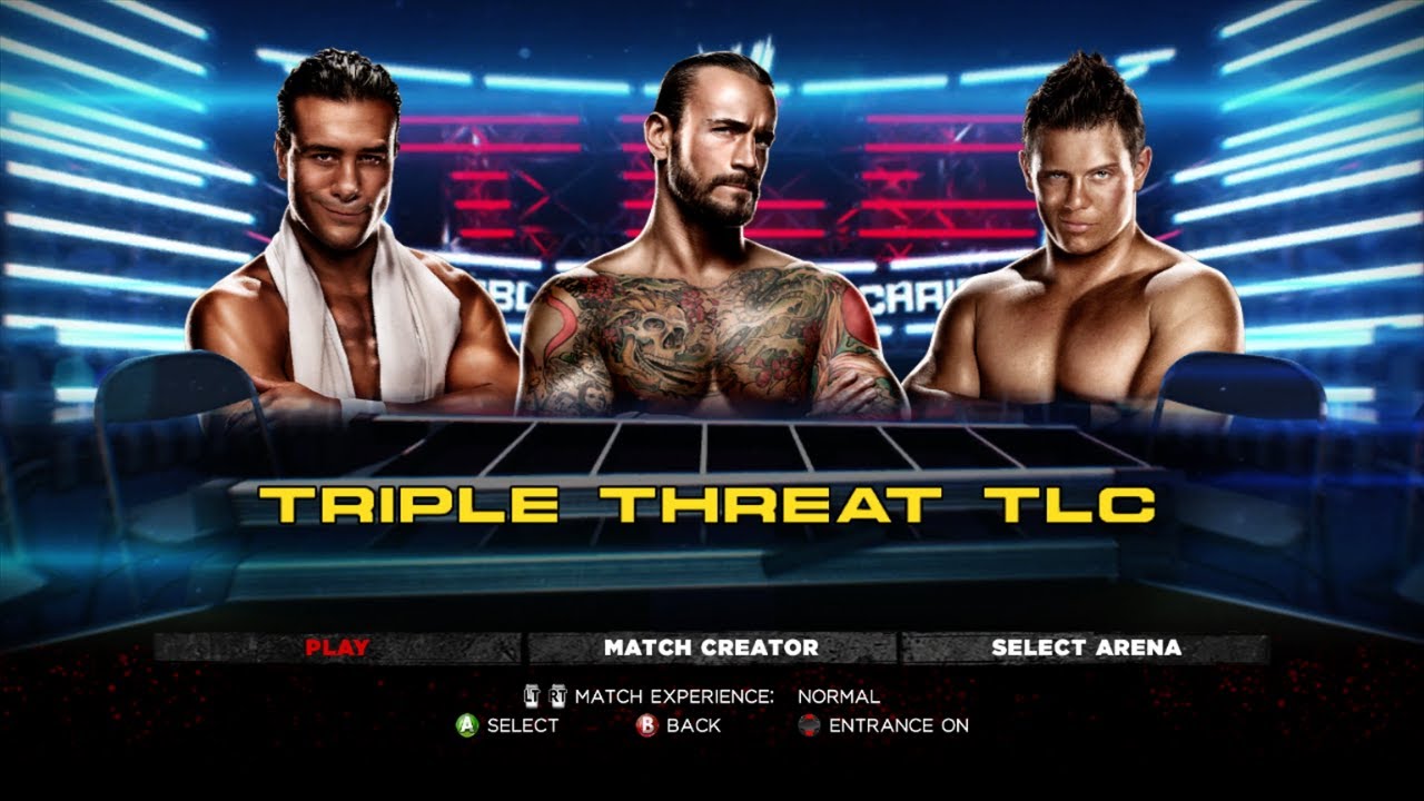 WWE '13 - CM Punk vs. Alberto Del Rio vs. The Miz - TLC Match