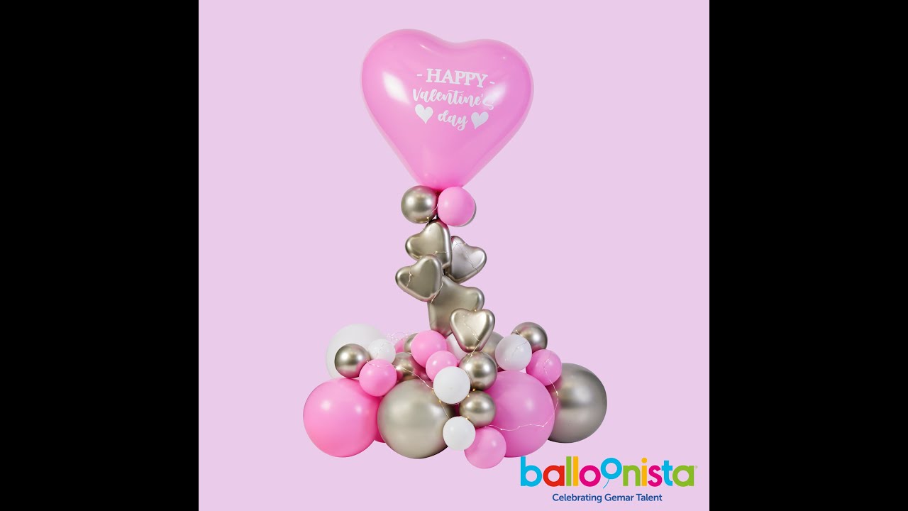 Centrotavola di San Valentino con palloncini. Idea di decorazione con palloncini per San Valentino