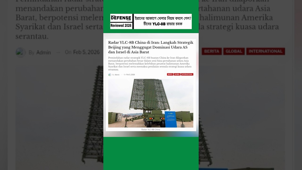 A New Calculation in Iran&rsquo;s Airspace? China&rsquo;s YLC-8B Radar Reshapes Air Defense Dynamics