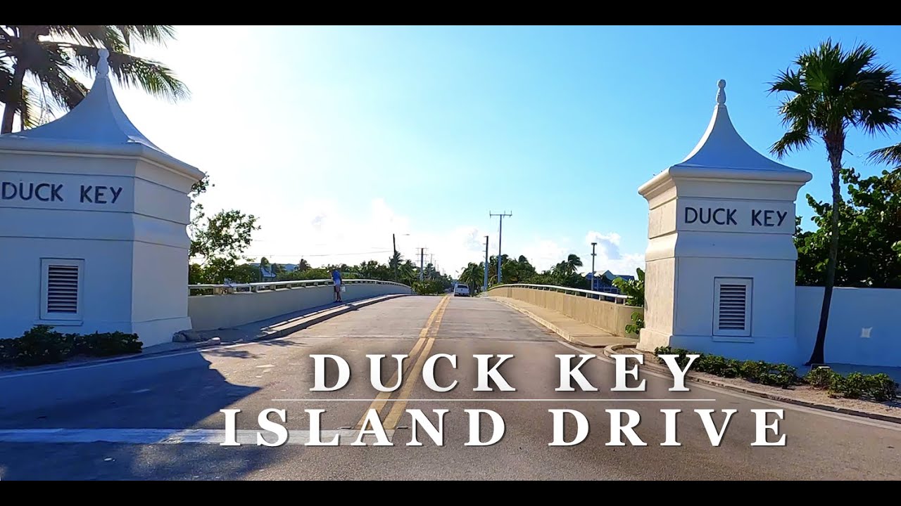 [4K] Florida Keys DUCK KEY Island Drive - Marathon, FL - Relaxing Scenic Island Driving Tour