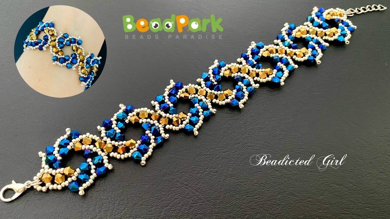 Beadpark Tutorial || DIY Beaded Bracelet || Bicone bracelet #beadpark#beadictedgirl
