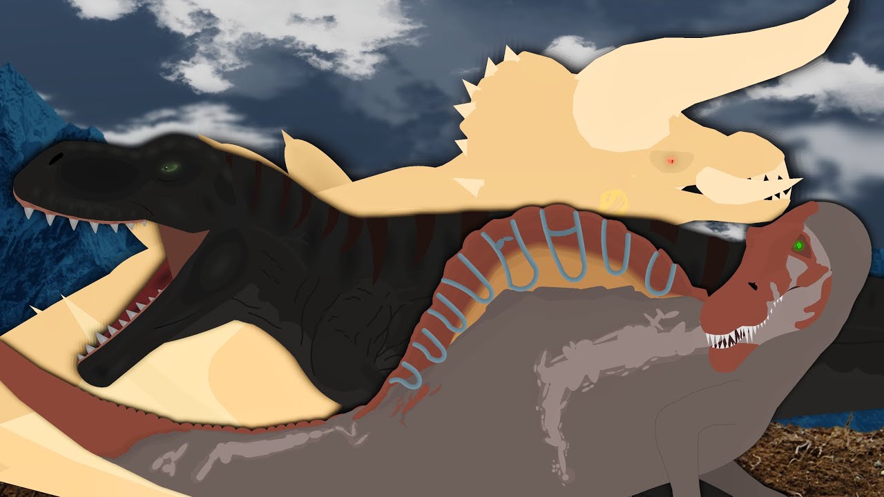 Spinosaurus vs Diablos vs Black Jet Trex | Stick nodes pro animations