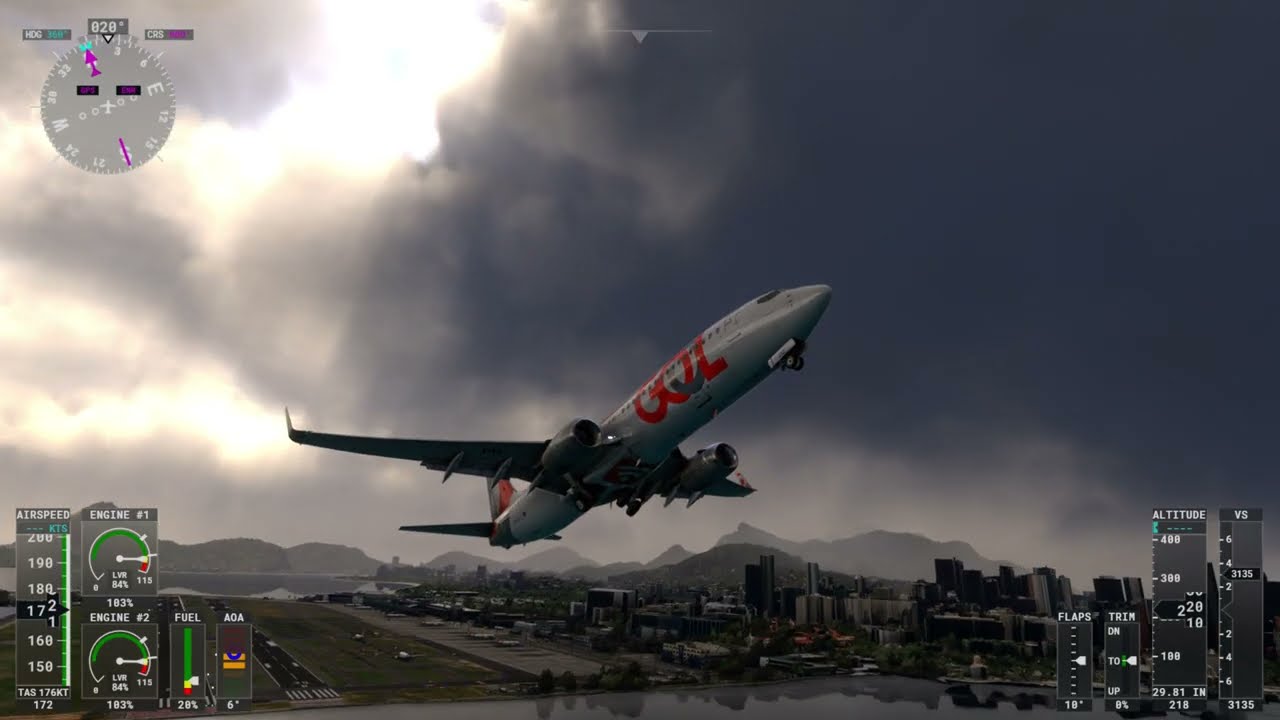 Microsoft Flight Simulator   Pouso no Rio SDU SBRJ. B7378.