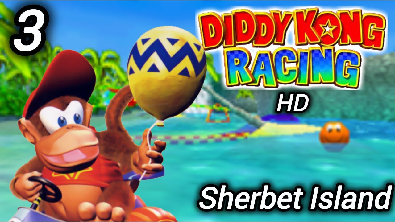 All Of Sherbet Island! Diddy Kong Racing HD (Retroarch Emulator)