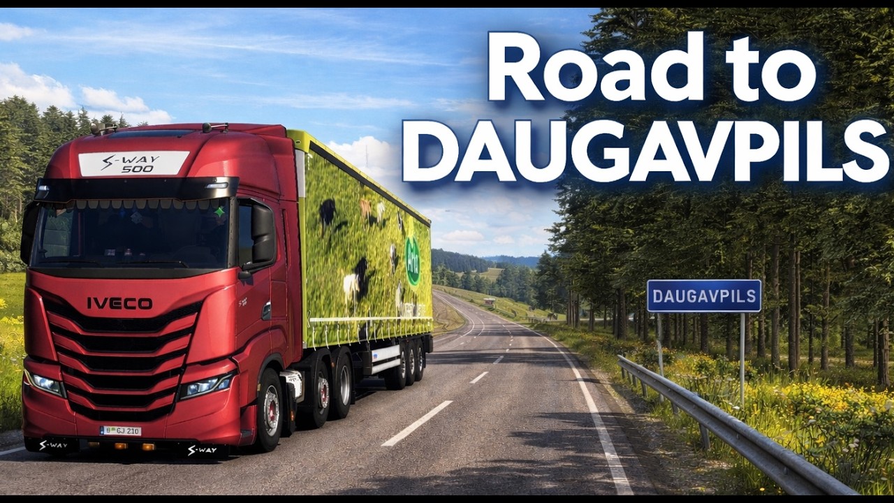 🚛 ETS2 Realistic Driving | Iveco S-Way &ndash; Baltic Sea Ferry to Latvia | Steering Wheel Gameplay