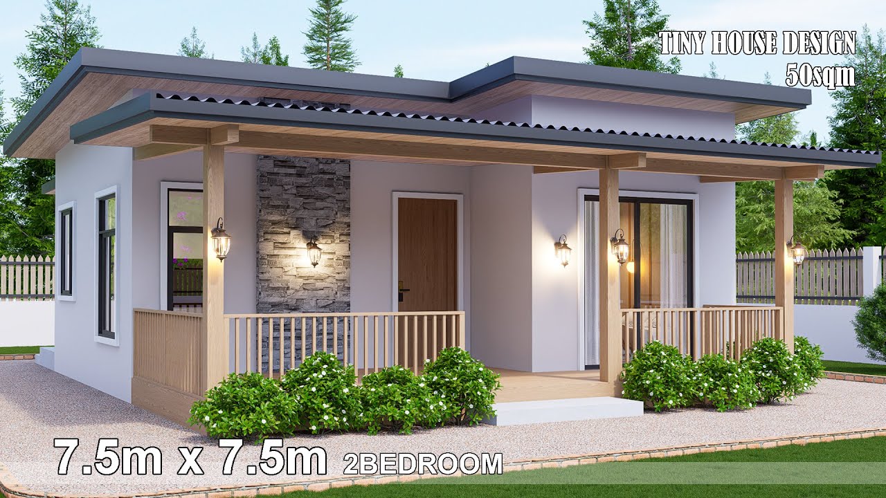 Lovely Tiny House Design | 7.5m x 7.5m | Simple Life with Nature