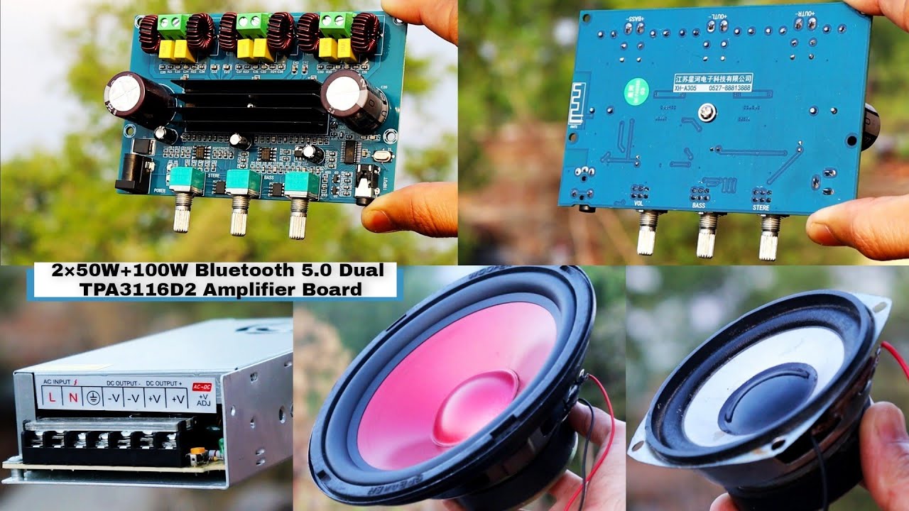 2&times;50 +100W TPA3116D2 Bluetooth 5.0 amplifier board