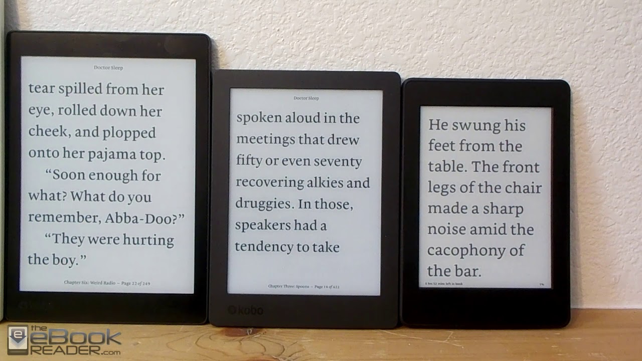eBook Reader Screen Size Comparison