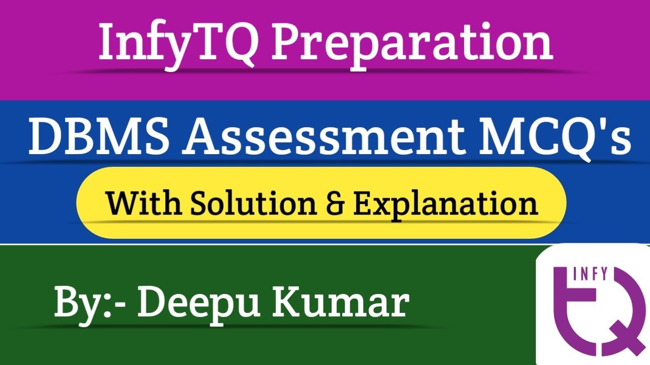 InfyTQ DBMS and SQL Assessment MCQs with Solution and Explanation | Intellective Tech