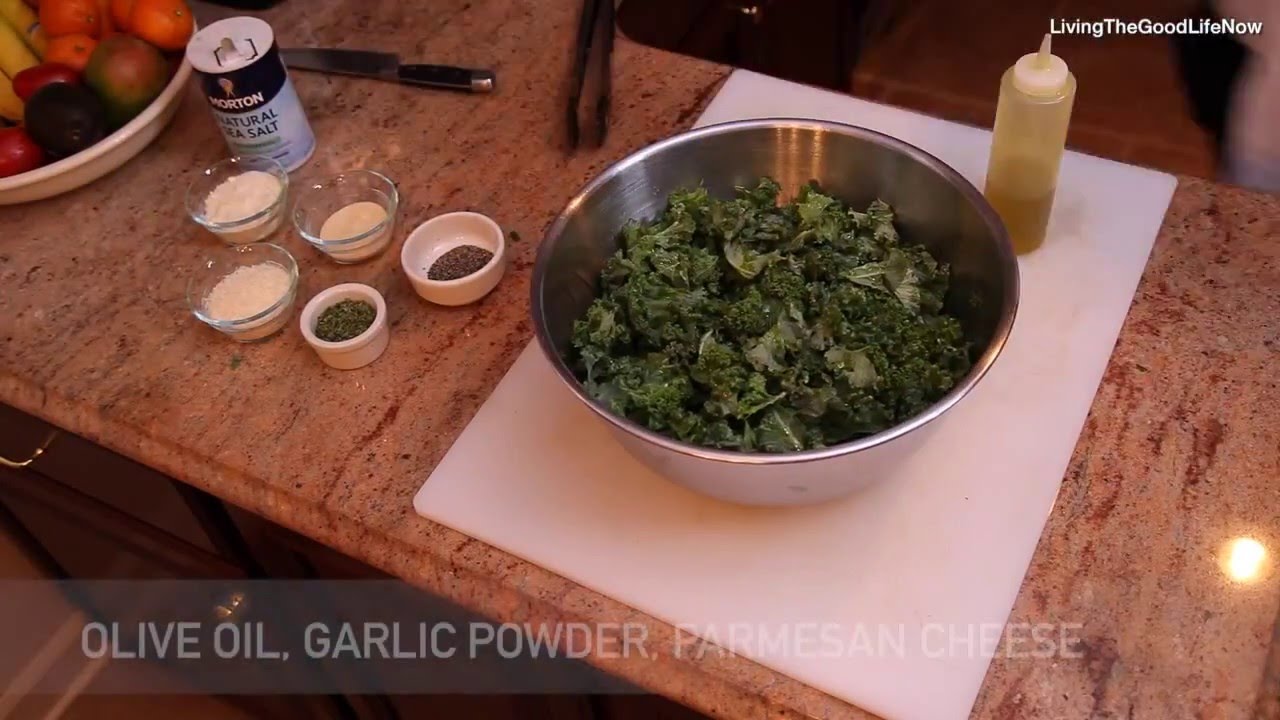 DIY Garlic Parmesan Kale Chips from Scratch in Oven or Dehydrator