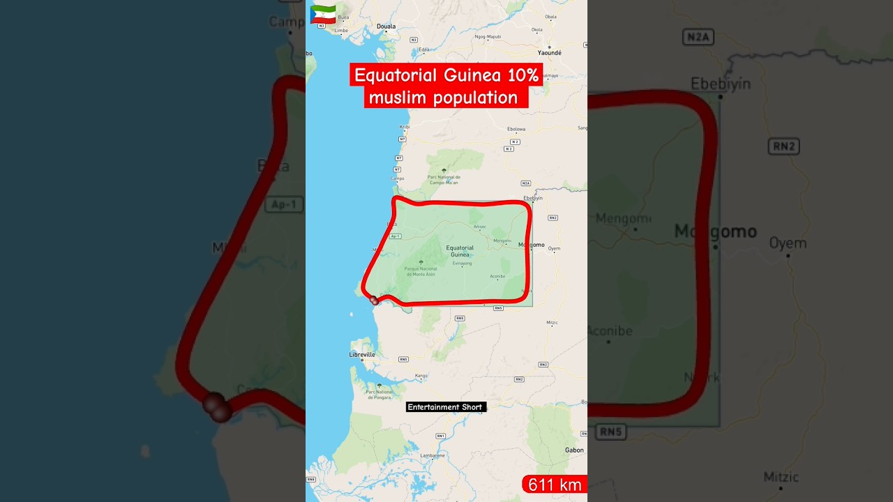 Equatorial Guinea full location map 10% muslim population #equatorial  #map