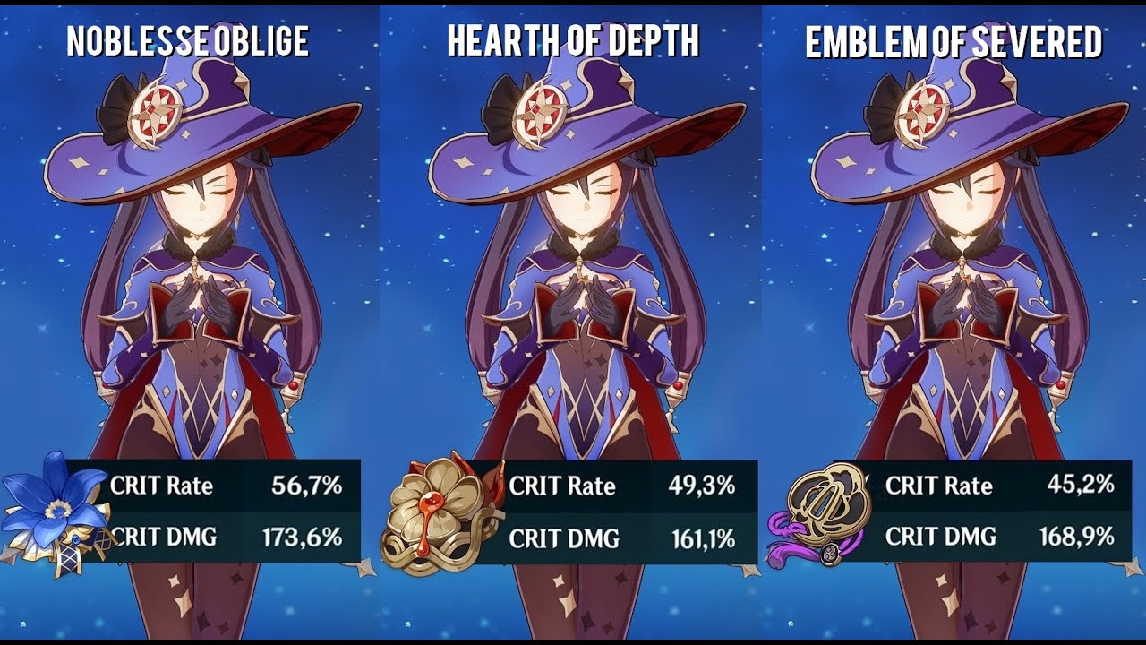 Mona - Noblesse + Hod vs Heart of Depth vs Emblem of Severed Fate [Artifact Comparison]