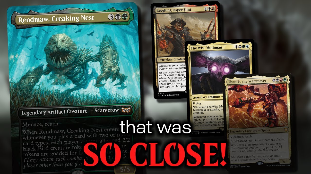 Rendmaw Creaking Nest vs Jasper Flint vs Mothman vs Thantis MTG Commander Gameplay | tribalkai