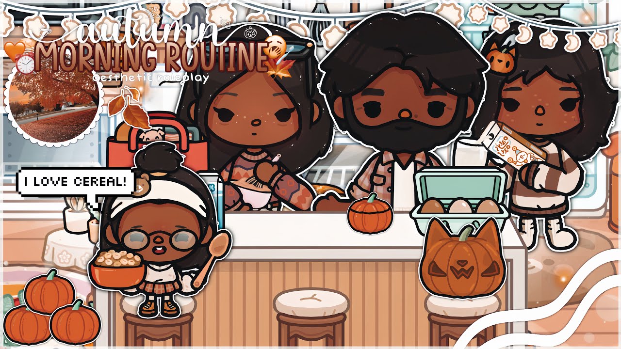 *AESTHETIC* Family autumn morning routine! 🍂 | *voiced* 🔊 Toca world Roleplay 🌎 