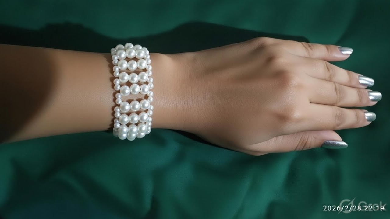 Hayy try this white pearl bracelet diy 