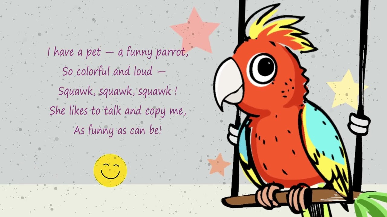 🦜🎶 Funny Parrot Song for Kids | Learn English with Animals 🎶🦜#parrot #funnyanimals #forkids