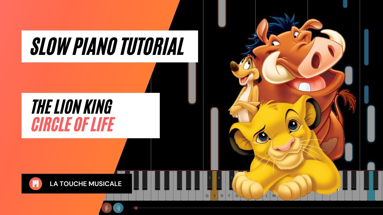 Circle of Life from The Lion King (Disney) Slow Piano Tutorial