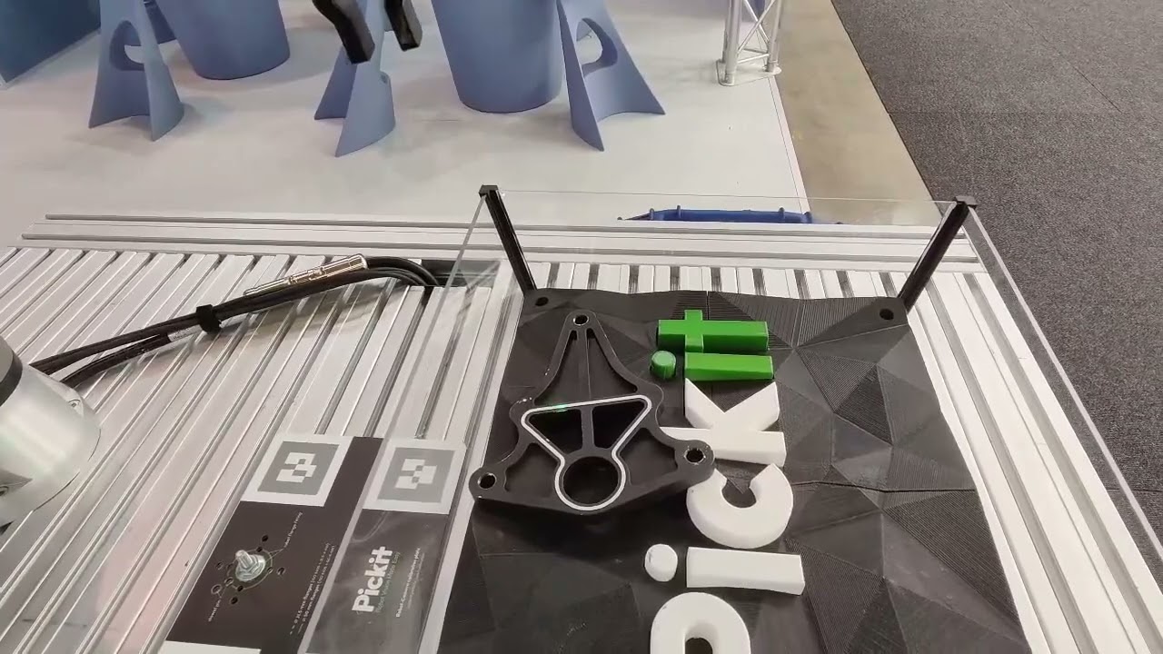 Pickit 3D cool all-in-one 3D robot vision demo of part handling and surface treatment applications.