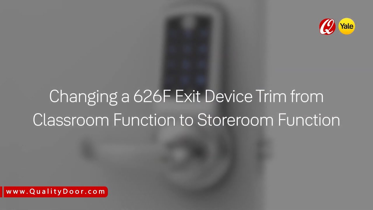 Quick Tip | Changing a Yale 626F Exit Device Trim from Classroom to Storeroom Function