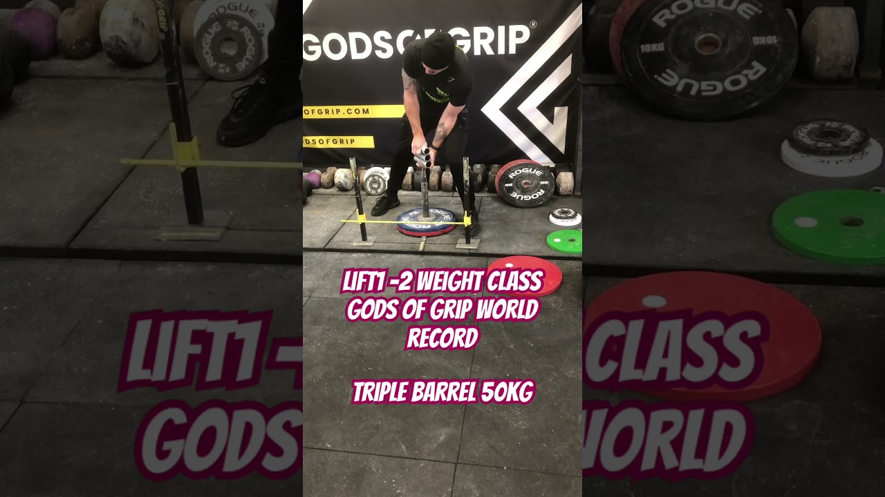 Herculean hands triple barrel lift - first lift new gods of grip world record